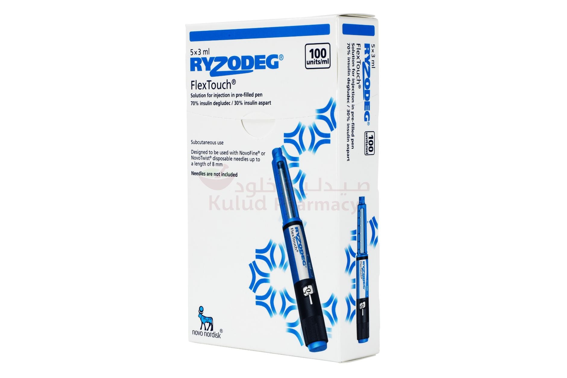 Pen For Ryzodeg Inj Ryzodeg Flex Touch Pre-Filled Pen 100 I.U 5 PC | Kulud Pharmacy