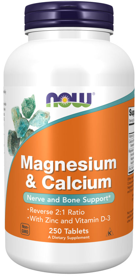 Now Magnesium & Calcium 250 Tablets