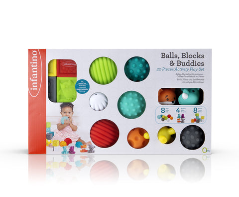 Infantino - Balls, Blocks & Buddies 20 Pieces Activity Play Set