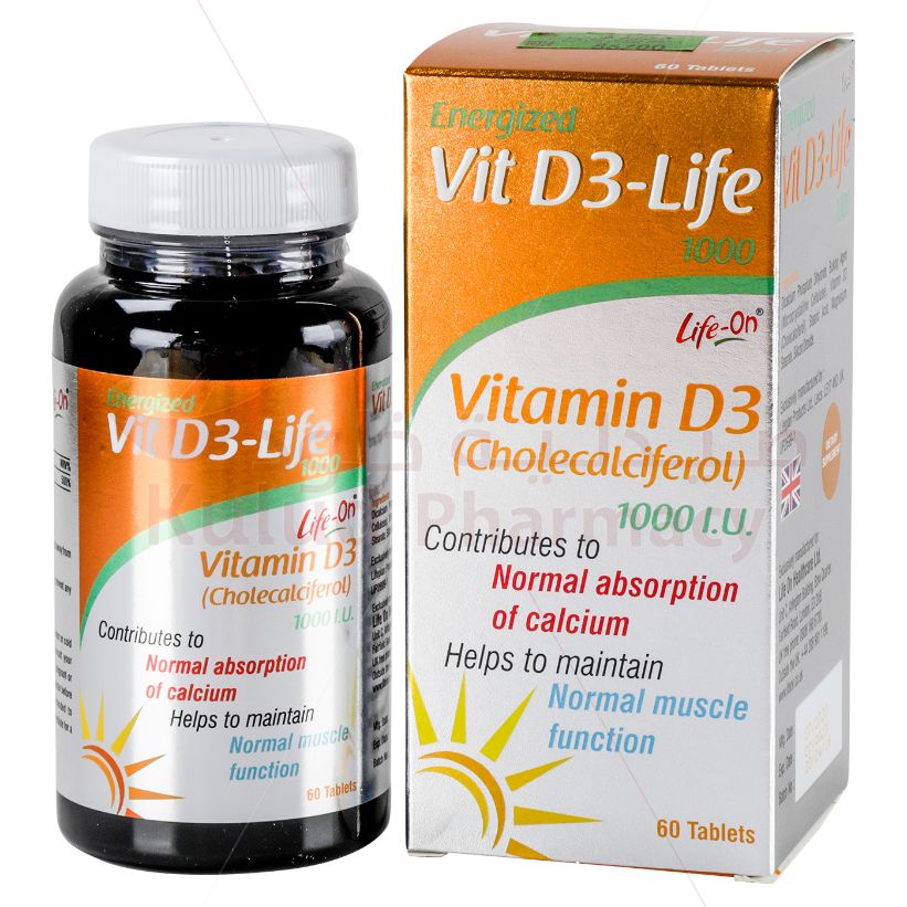 Life On Vit D3 Tablet 1000 I.U 60 PC | Vitamin D & Calcium Life On Vit D3 Tablet 1000 I.U 60 PC | Vitamin D & Calcium