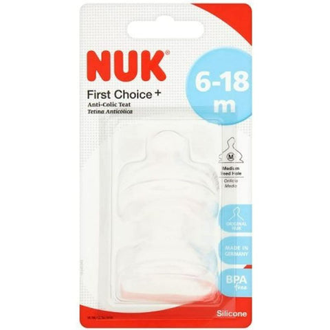 Buy Nuk 6 18 Month Medium Hole Size Silicone Teat 2 PC Online - Kulud Pharmacy