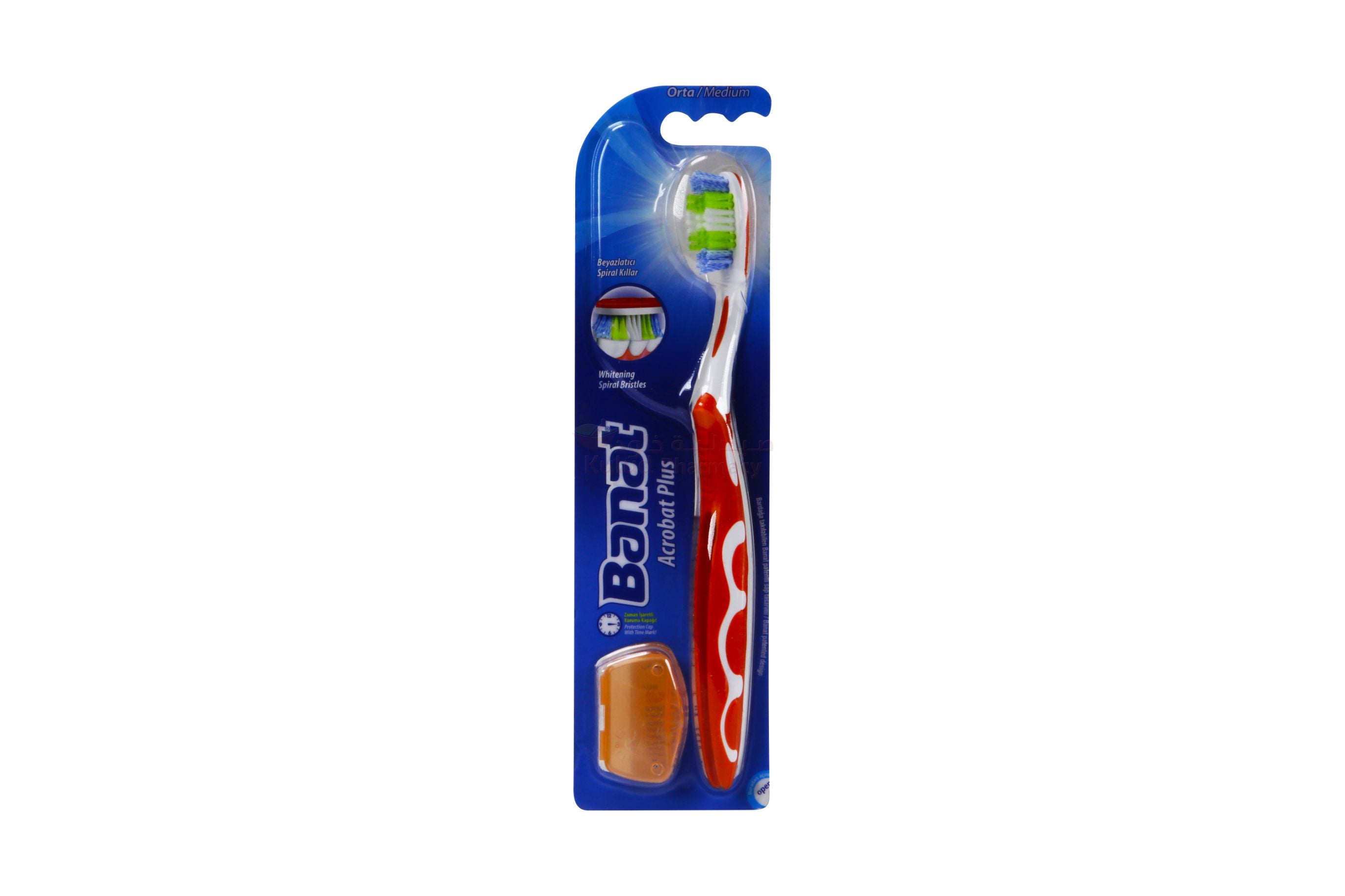 Banat Acrobat Plus Medium Toothbrush 1 PC | Toothbrushes Banat Acrobat Plus Medium Toothbrush 1 PC | Toothbrushes