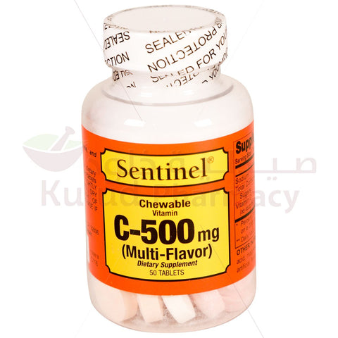 Buy Sentinel C Multiflavour Chewable Tablet 500 Mg 50 PC Online - Kulud Pharmacy