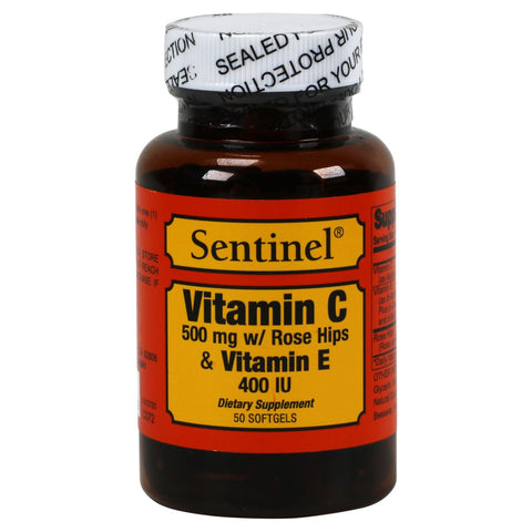 Buy Sentinel Vitamin C With Rose Hips And Vitamin E Capsule 500 Mg 50 PC Online - Kulud Pharmacy