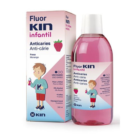 Fluor Kin Strawberry Children 500Ml Mouth Wash 1 % 500 ML | Kulud Pharmacy