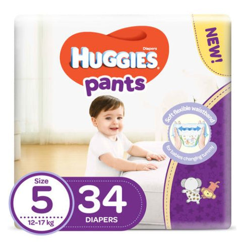 Buy Huggies Pants Size 5 Baby Diaper 34 PC Online - Kulud Pharmacy