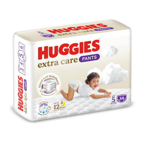 Huggies Extra Care Baby Culottes, Size 5 (12-17 kg), 34 Diaper Pants
