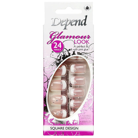 Depend Glamour Look Square Artificial Nail Artificial Nail 24 PC