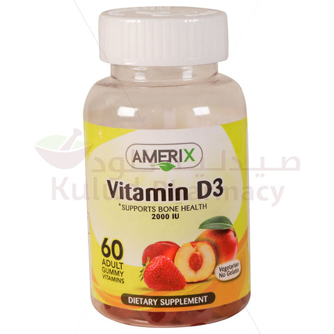 Buy Amerix Vitamin D3 Gummy 2000 I.U 60 PC Online - Kulud Pharmacy