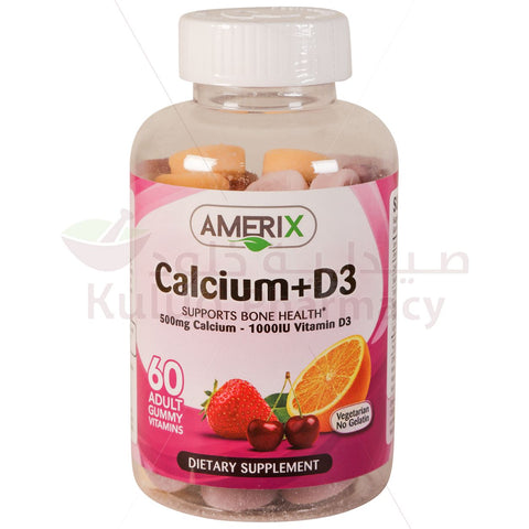 Buy Amerix Calcium & Vitamin D3 Gummy 60 PC Online - Kulud Pharmacy