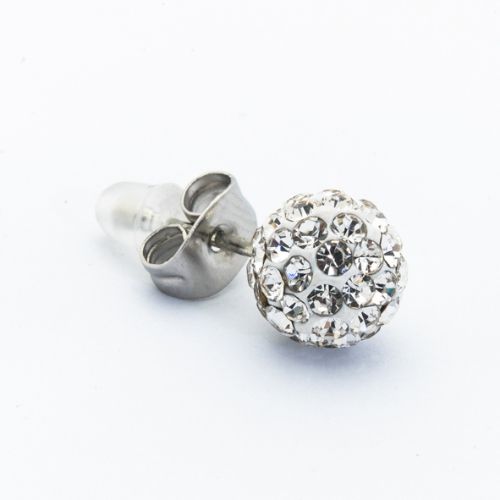 Borghetti Earrings Ferido Palla Bianco Strass Bianco 8 Ear Studs 1 PC | Ear Studs Borghetti Earrings Ferido Palla Bianco Strass Bianco 8 Ear Studs 1 PC | Ear Studs