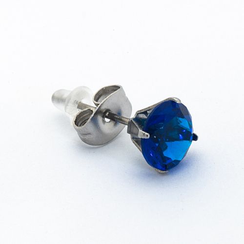 Borghetti Earrings Zircone Tondo Blu 7 Ear Studs 1 PC | Ear Studs Borghetti Earrings Zircone Tondo Blu 7 Ear Studs 1 PC | Ear Studs