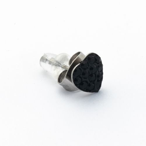 Borghetti Earrings Piatto Cuore Nero Ear Studs 1 PC | Ear Studs Borghetti Earrings Piatto Cuore Nero Ear Studs 1 PC | Ear Studs