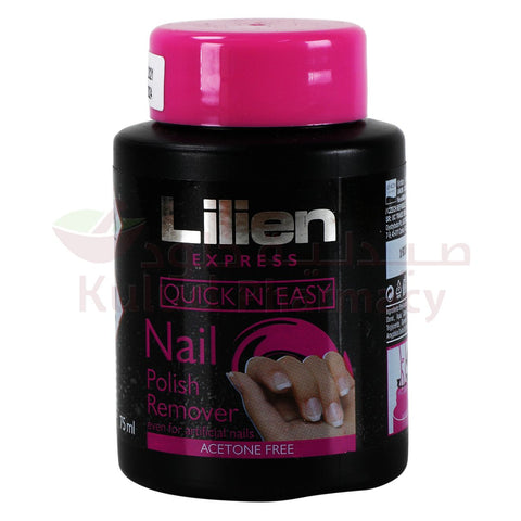 Buy Lilien Express Nail Polish Remover 75 ML Online - Kulud Pharmacy