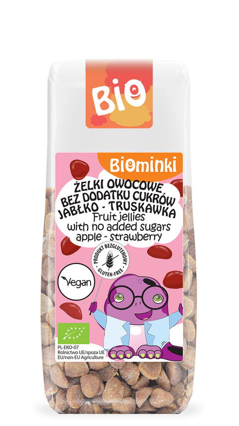 Biominki Fruit Jellies With No Added Sugars Apple - Strawberry (Organic ) 75Gm