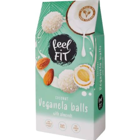 Feel Fit Veganela Coconut Balls With Almonds 63G