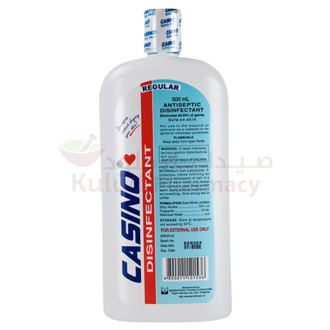 Buy Casino Ethyl Alcohol Regular Cutaneous Liquid 70 % 500 ML Online - Kulud Pharmacy