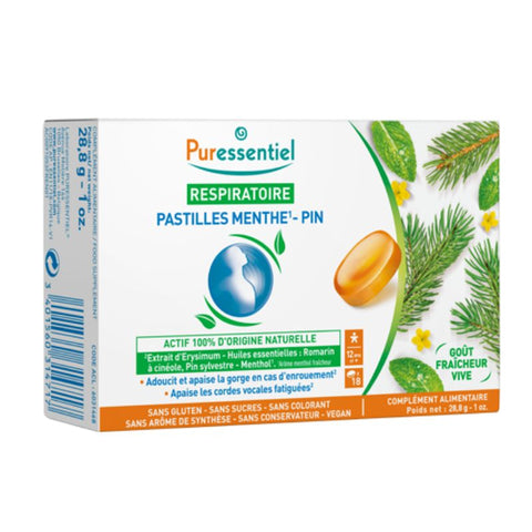 Buy Puressentiel Respiratory Mint Pine Lozenges 18 PC Online - Kulud Pharmacy