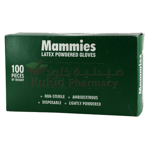 Buy Mammies Latex Powdered Gloves (L) 100PC Online - Kulud Pharmacy