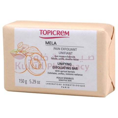 Topicrem Mela Unifying Exfoliating Soap Bar 150 GM | Kulud Pharmacy