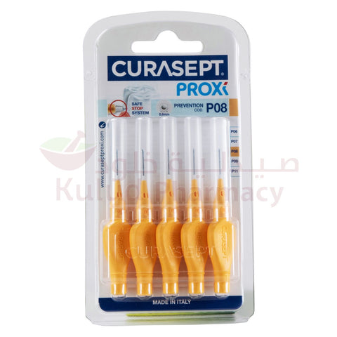 Buy Curasept Proxi P08 Tangerine Interdental Brush 5 PC Online - Kulud Pharmacy