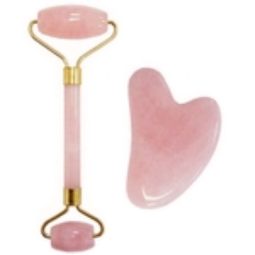 Blady Jade Guasha Set Rose Quartz Roller 2 PC | Face Devices Blady Jade Guasha Set Rose Quartz Roller 2 PC | Face Devices