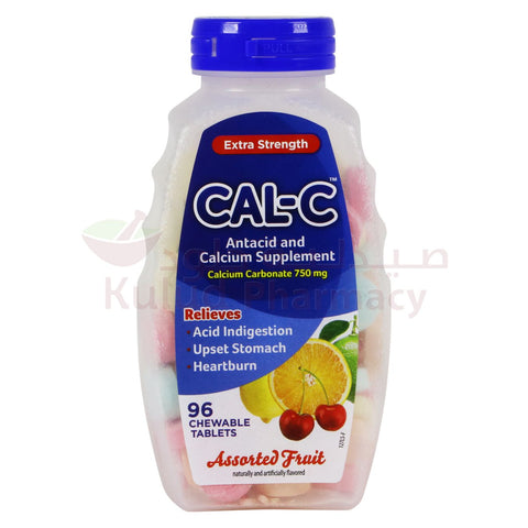 Buy Cal-C Antacid & Calcium Supplement Extra Strength. Chewable Tablet 96 PC Online - Kulud Pharmacy