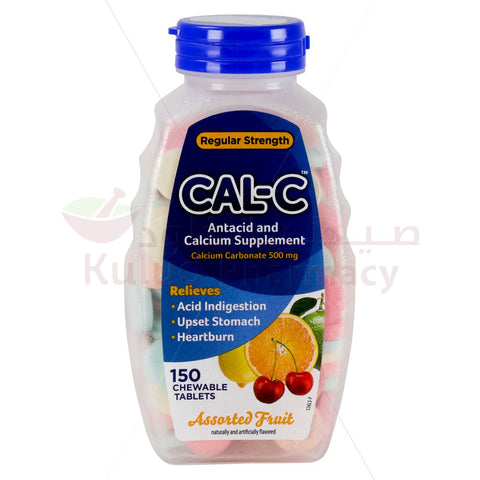 Buy Cal-C Antacid & Calcium Supplement Regular Chewable Tablet 150 PC Online - Kulud Pharmacy