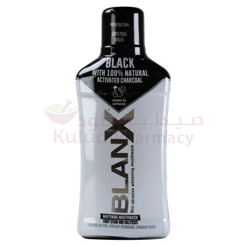 Buy Blanx Black Shock Charcoal Mouth Wash 500 ML Online - Kulud Pharmacy