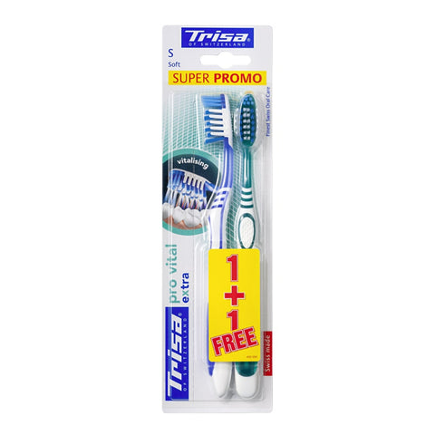 Buy Trisa Extra Provital Duo Soft Toothbrush 2 PC Online - Kulud Pharmacy