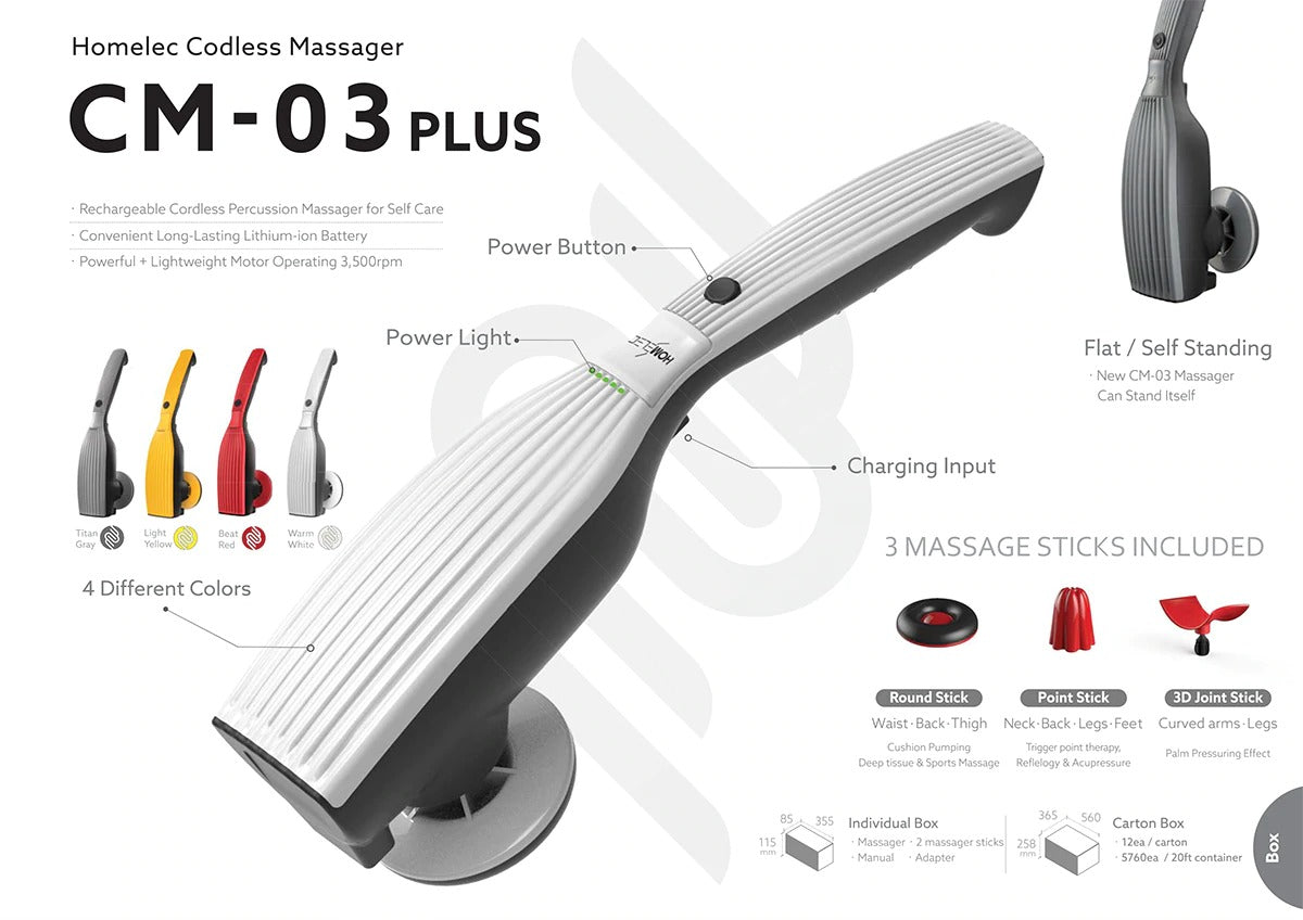 Homelec Cordless Body Massager-Cm03-Plus (White) Machine 700 GM | Massagers Homelec Cordless Body Massager-Cm03-Plus (White) Machine 700 GM | Massagers