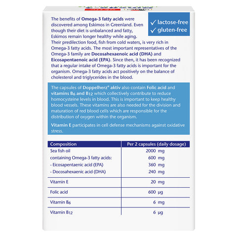 Doppelherz Aktiv Omega 3 +Folic Acid+B6+B12 Capsule 30 PC