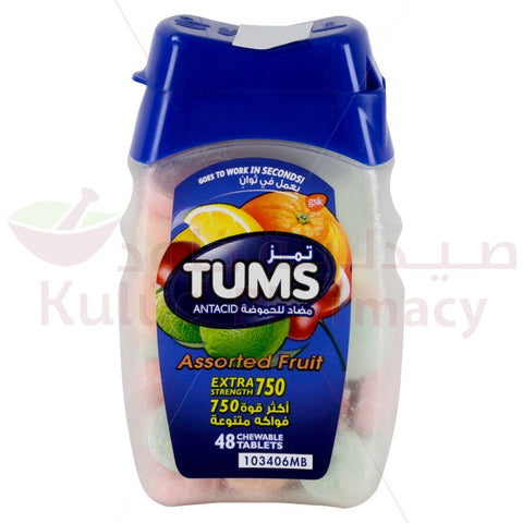 Buy Tums Antacid Fruits Chewable Tablet 750 Mg 48 PC Online - Kulud Pharmacy
