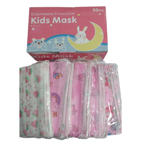 Child 3Ply Protective Assorted Color Face Mask 50 PC