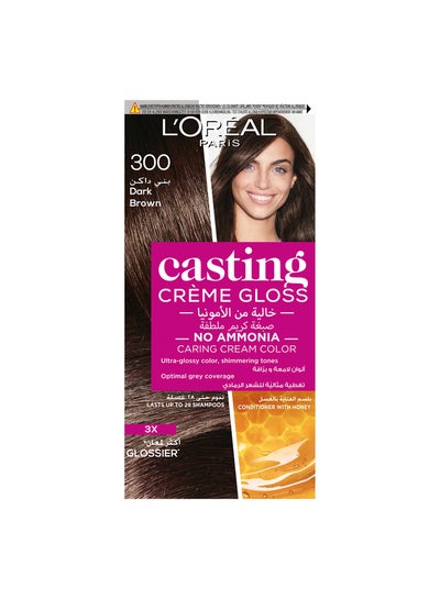 Buy L'Oreal Casting Creme Gloss 300 Dark Brown Hair Color 180 ML Online - Kulud Pharmacy