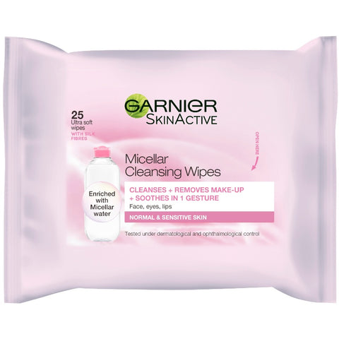 Buy Garnier Skin Active Cleansing Micellar Wipes 25 PC Online - Kulud Pharmacy