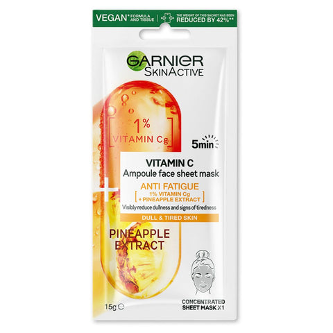 Buy Garnier Skin Active Hyaluronic Acid 5 Min Pineapple Mask 15 GM Online - Kulud Pharmacy