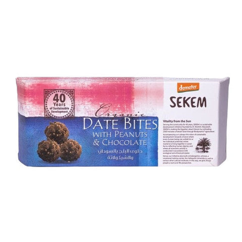 Sekem Organic Dates Bites with Peanuts & Choc 120g