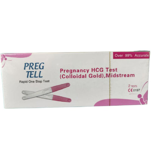Preg Tell Hcg Pregnancy Test Midstrem 2T Device 2 PC