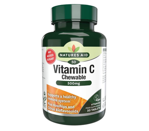 Buy Naturals Aid Vitamin C Sugar Free Chewable Tablet 500 Mg 50 Tab Online - Kulud Pharmacy