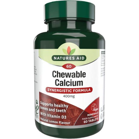 Buy Natures Aid Calcium 400 Mg Chewable 60PC Online - Kulud Pharmacy