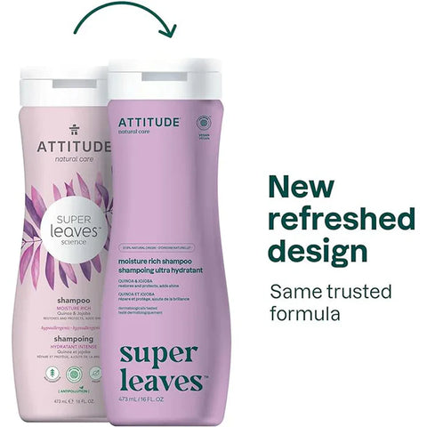 Attitude Super Leaves Moisture Rich Shampoo, Quinoa And Jojoba 473Ml