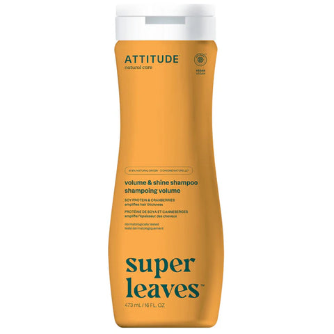 Attitude Super Leaves Volume & Shine Shampoo, Soy Protein And Cranberries 473Ml