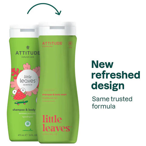 Attitude Little Leaves 2-In-1 Shampoo And Body Wash, Watermelon And Coco 473Ml