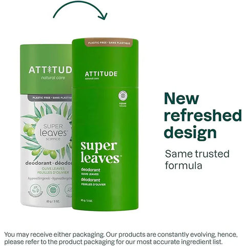 Attitude Super Leaves Plastic Free Deodorant, Olive Leaves 85G