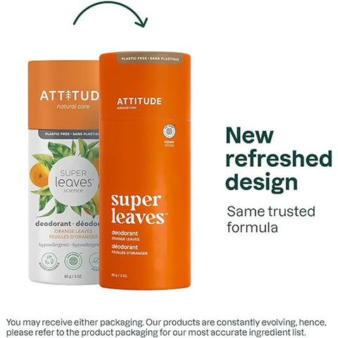 Attitude Super Leaves Plastic Free Deodorant, Orange Leaves 85G