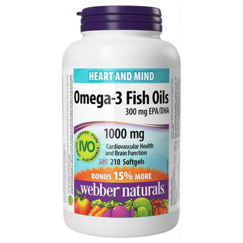 Webber Naturals Omega 3 Fish Oil Epa Dha Capsule 300 Mg 210 CAP