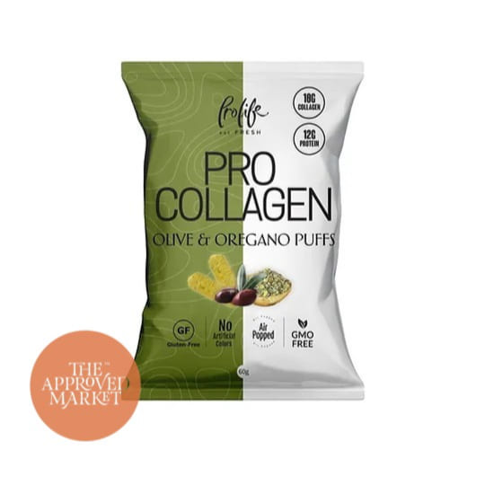 Prolife Pro Collagen Olive & Oregano Puffs 60g | Protein Chips Prolife Pro Collagen Olive & Oregano Puffs 60g | Protein Chips