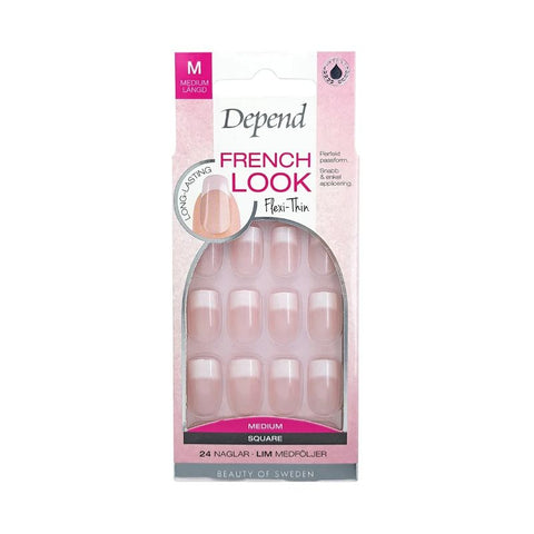 Buy Depend Nail French Look Pink Shimmer Medium Sq Online - Kulud Pharmacy