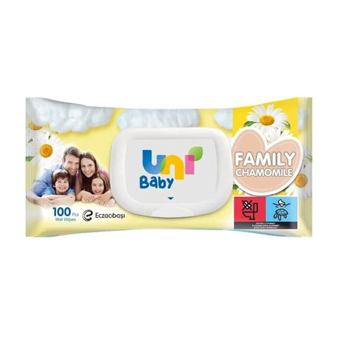 Buy Uni Baby Family Chamomile Wet Wipes 100PC Online - Kulud Pharmacy
